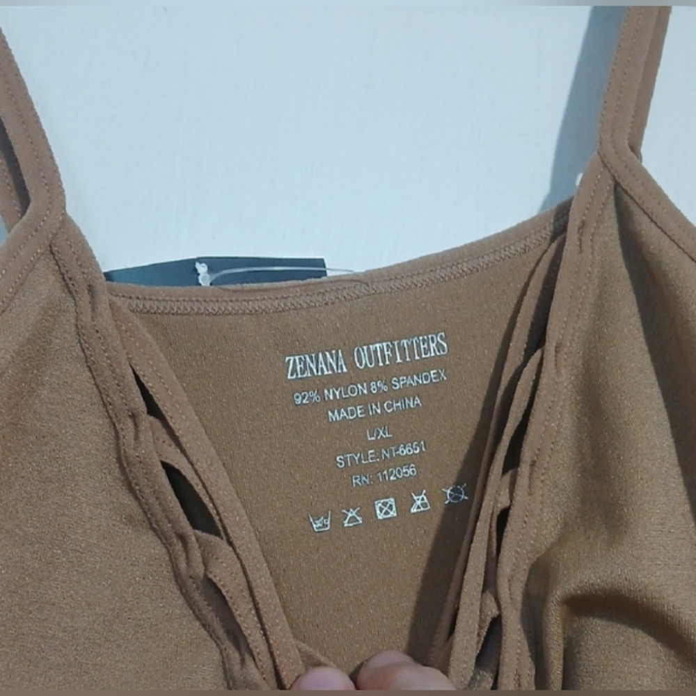 Zenana Outfitters Tan Camisole Top NWT - Picture 2 of 4